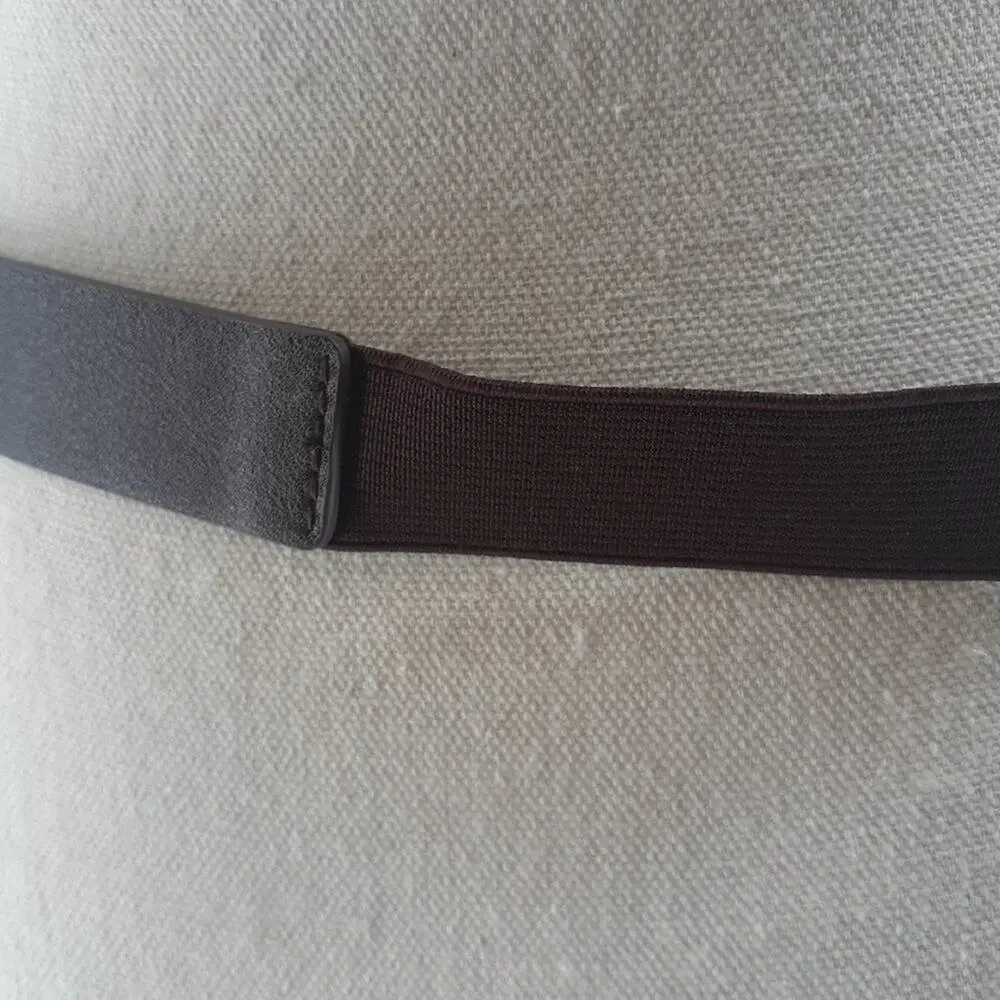 Ann Taylor Loft Burgundy Red Faux Leather Imitation Gold Tone Buckle Size Small